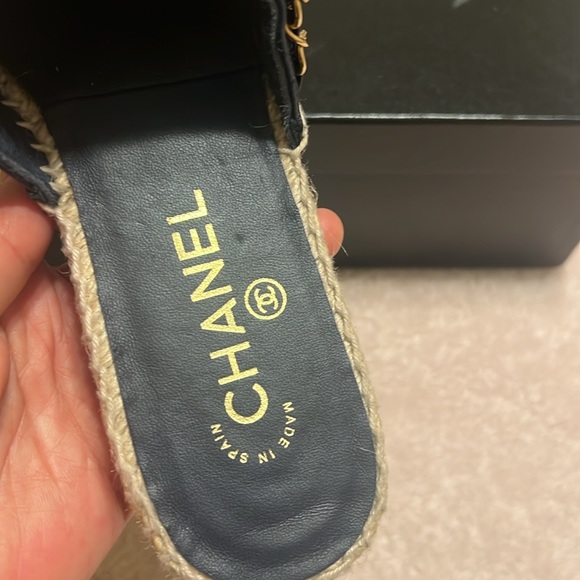 Chanel leather sandals slippers size 39 quilted - Picture 5 of 12